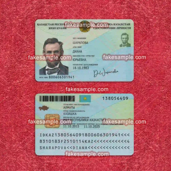 Kazakhstan National ID Card Fake Template