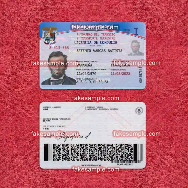 Panama Driver Licence Fake Template