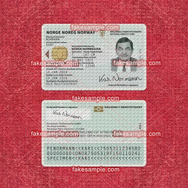 Norway National ID Card Fake Template