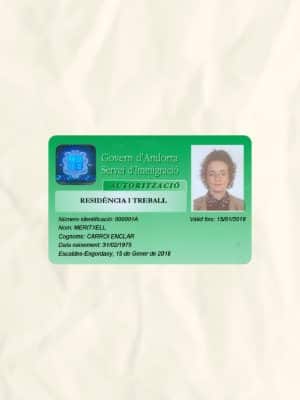 Andorra National Identity Card Fake Template