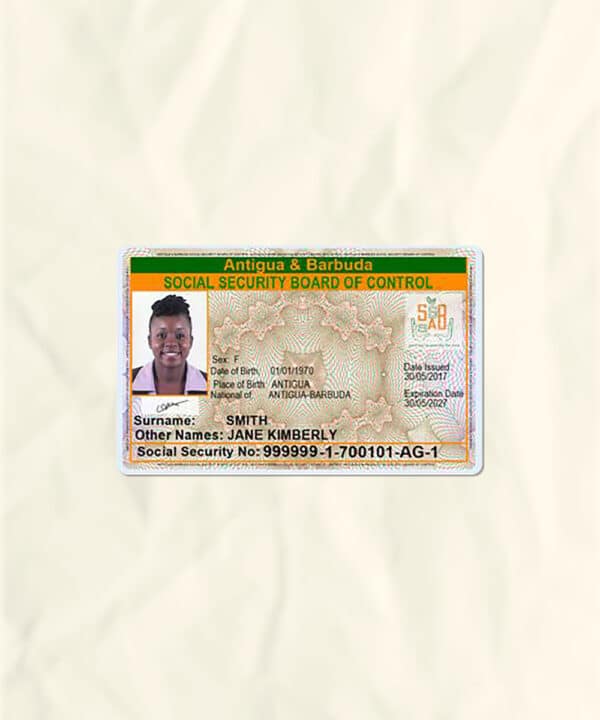 Antigua and Barbuda National Identity Card Fake Template