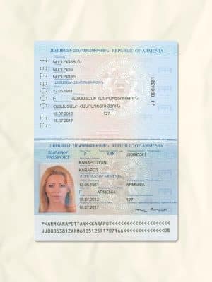 Armenia passport fake template