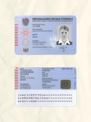 Austria National Identity Card Fake Template