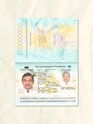 Bahamas passport fake template