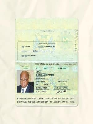 Benin passport fake template