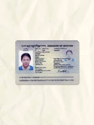 Bhutan passport fake template