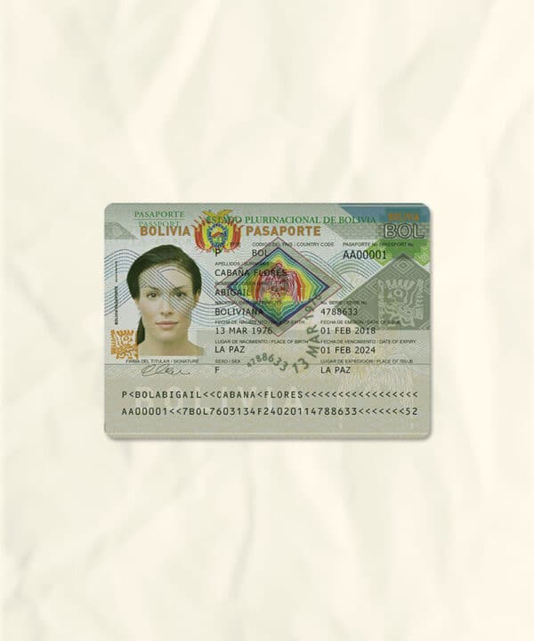 Bolivia passport fake template