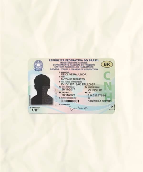 Brazil driver license psd fake template