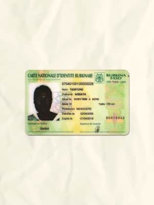 Burkina Faso National Identity Card Fake Template