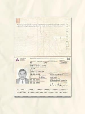 Cabo Verde passport fake template