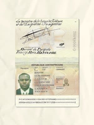 Central African passport fake template