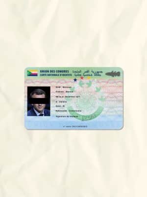 Comoros National Identity Card Fake Template