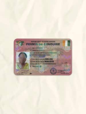 Côte d’Ivoire driver license psd fake template