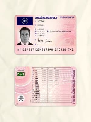 Croatia driver license psd fake template