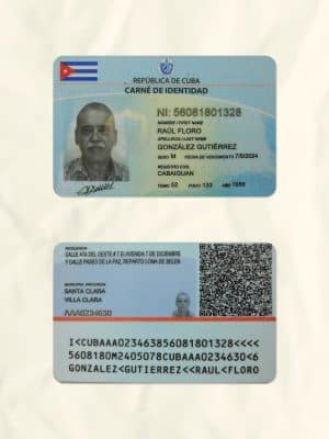 Cuba National Identity Card Fake Template