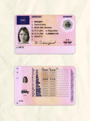 Denmark driver license psd fake template