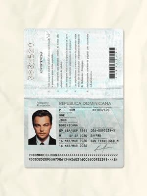 Dominican passport fake template