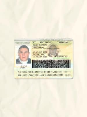 Ecuador passport fake template