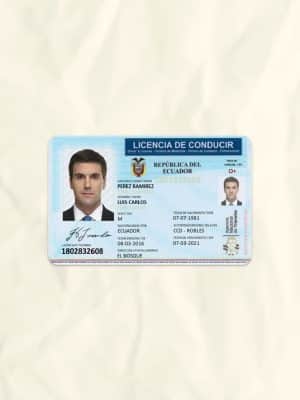 Ecuador driver license psd fake template