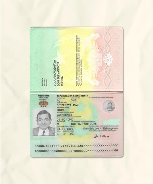 Guinea passport fake template