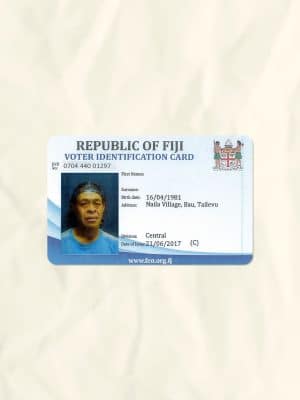 Fiji National Identity Card Fake Template