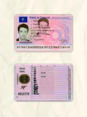 France driver license psd fake template