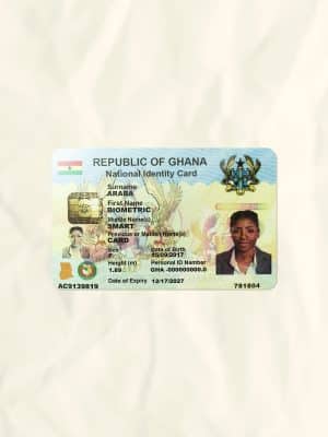 Ghana National Identity Card Fake Template