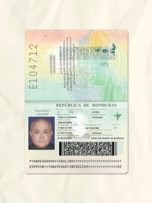 Honduras passport fake template