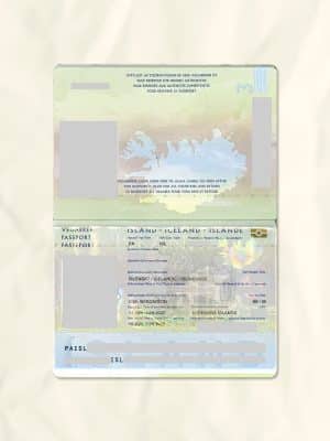 Iceland passport fake template