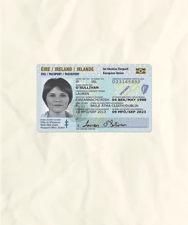 Ireland National Identity Card Fake Template