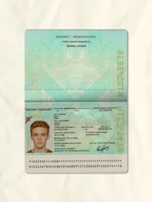 Kazakhstan passport fake template