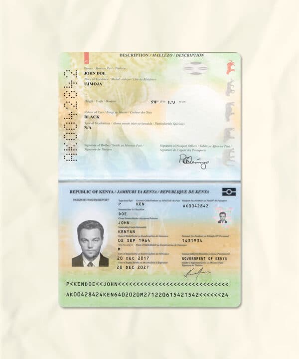 Kenya passport fake template