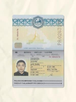 Laos passport fake template