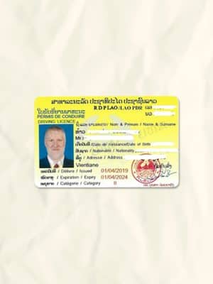 Laos driver license psd fake template