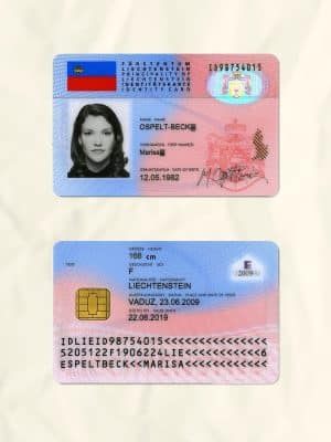 Liechtenstein National Identity Card Fake Template