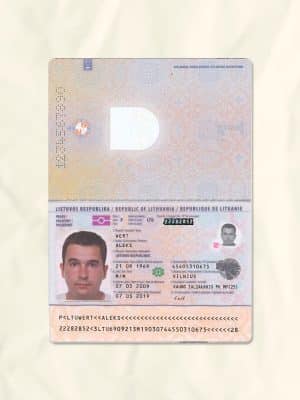 Lithuania passport fake template