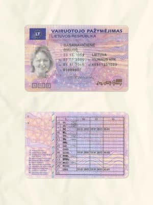 Lithuania driver license psd fake template