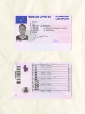 Luxembourg driver license psd fake template