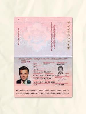 Moldova passport fake template