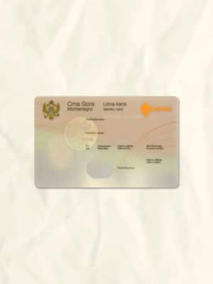 Montenegro National Identity Card Fake Template