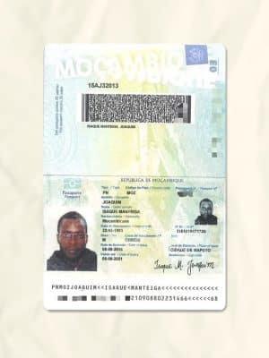 Mozambique passport fake template