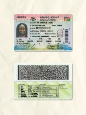 Namibia driver license psd fake template