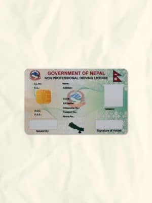 Nepal driver license psd fake template