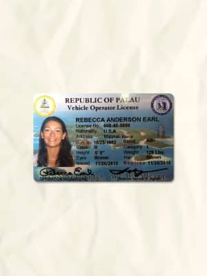 Palau driver license psd fake template