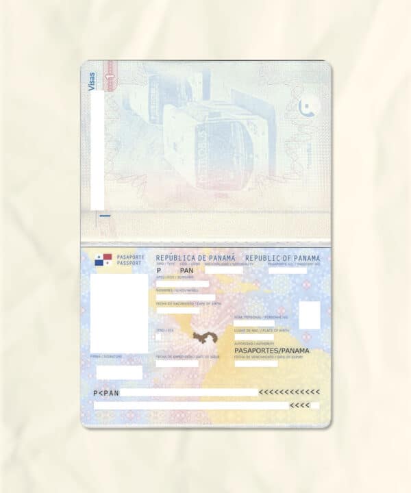 Panama passport fake template