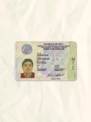 Peru driver license psd fake template