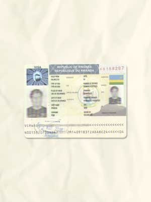 Rwanda passport fake template