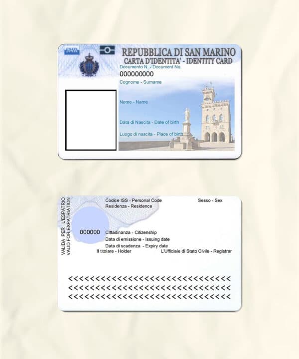 San Marino National Identity Card Fake Template