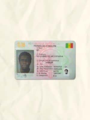 Senegal driver license psd fake template