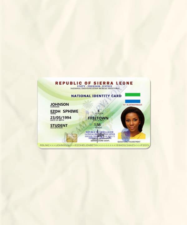 Sierra Leone National Identity Card Fake Template